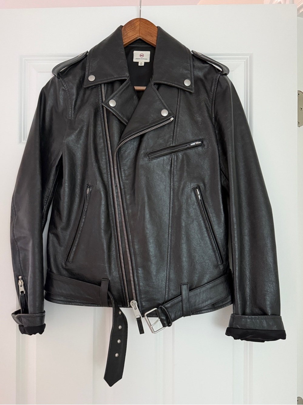Women’s AG Classic Black Leather Moto Jacket
